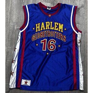 Harlem Globetrotters Scooter Basketball Jersey Size Large Sleeveless Blue